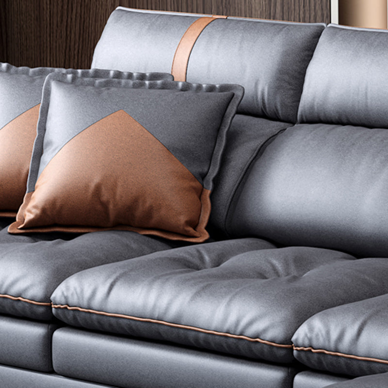 Pillow Top Arm Sectional Sofa 37.4"High Fabric Adjustable Cushion Back Sofa