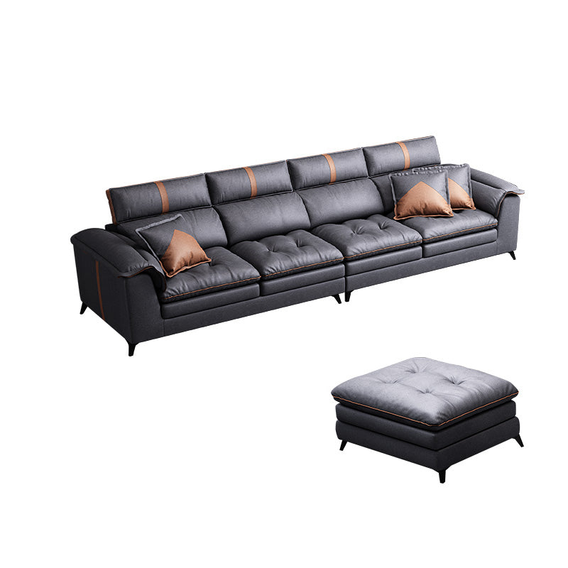 Pillow Top Arm Sectional Sofa 37.4"High Fabric Adjustable Cushion Back Sofa