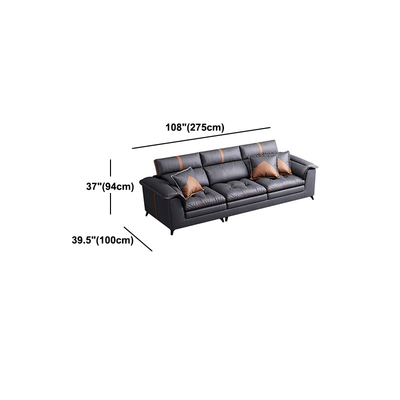 Pillow Top Arm Sectional Sofa 37.4"High Fabric Adjustable Cushion Back Sofa