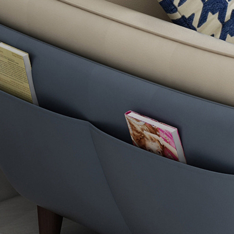 Leather Pillow Top Arm Sofa 37.4"High Cushion Back Sectional Sofa with Storage