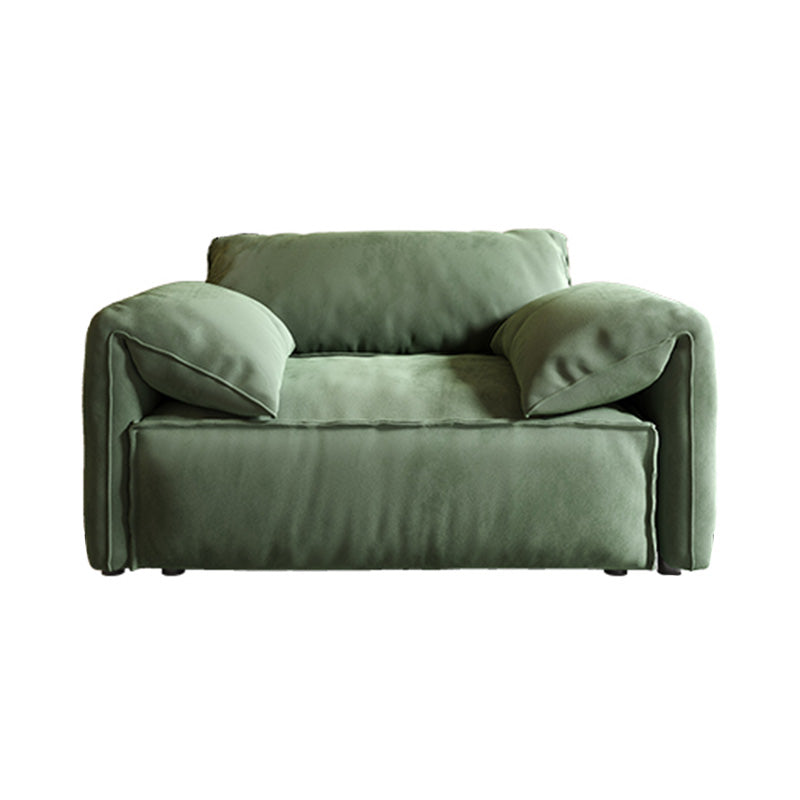 Stationary Slipcovered Living Room Pillow Top Arm Green Cushions Sofa