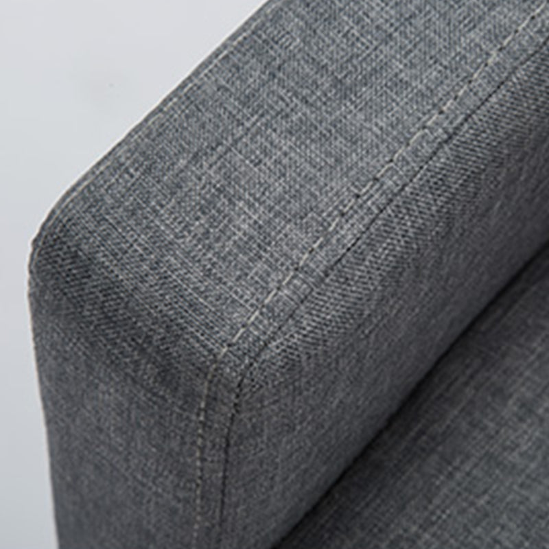 Leather and Linen Standard Tight Back Square Arm Settee Couch