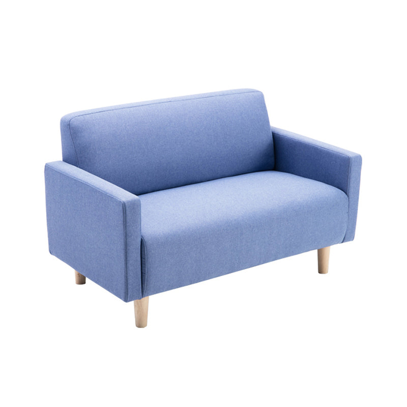 Leather and Linen Standard Tight Back Square Arm Settee Couch