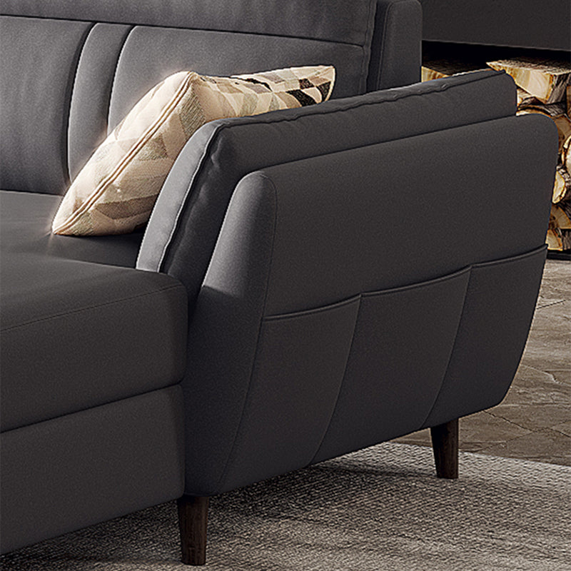 Fabric Pillow Top Arm Sectional Sofa 33.46"High Cushion Back Sofa with Storage
