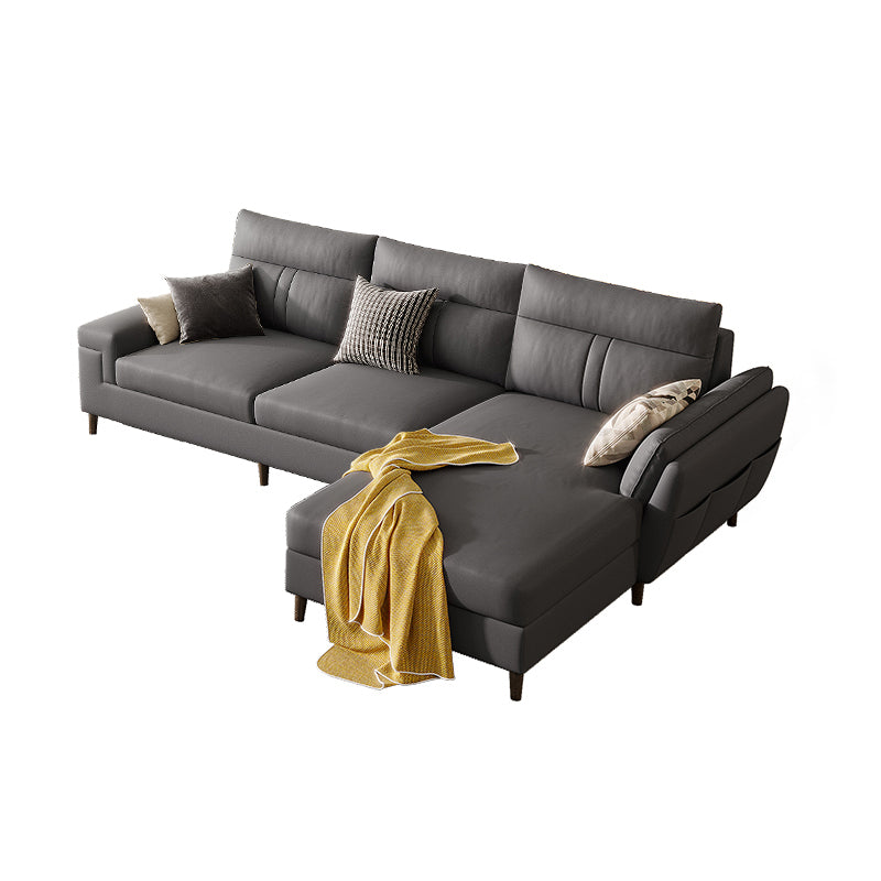 Fabric Pillow Top Arm Sectional Sofa 33.46"High Cushion Back Sofa with Storage