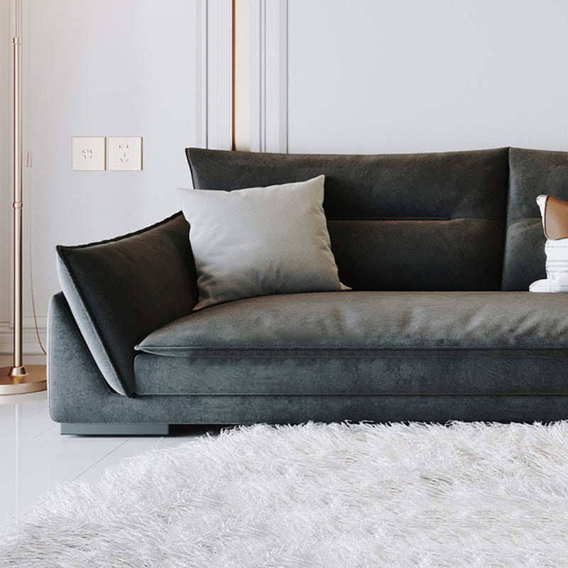 Stationary Living Room Pillow Top Arm Standard Cushions Dark Gray Settee