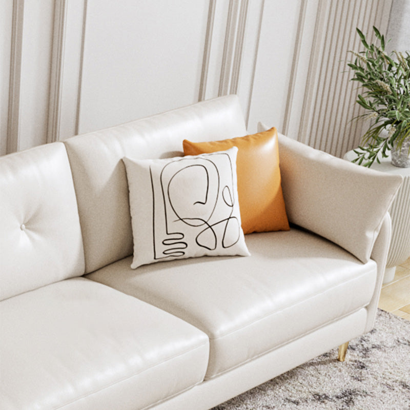 Stain Resistant Stationary Faux Leather Living Room Pillow Top Arm Cushions Seating