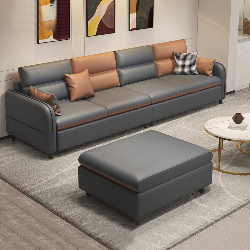 Fabric Straight Arm Sofa 102.36"D x 68.9"W x 29.53"H Cushion Back Sectionals with Storage