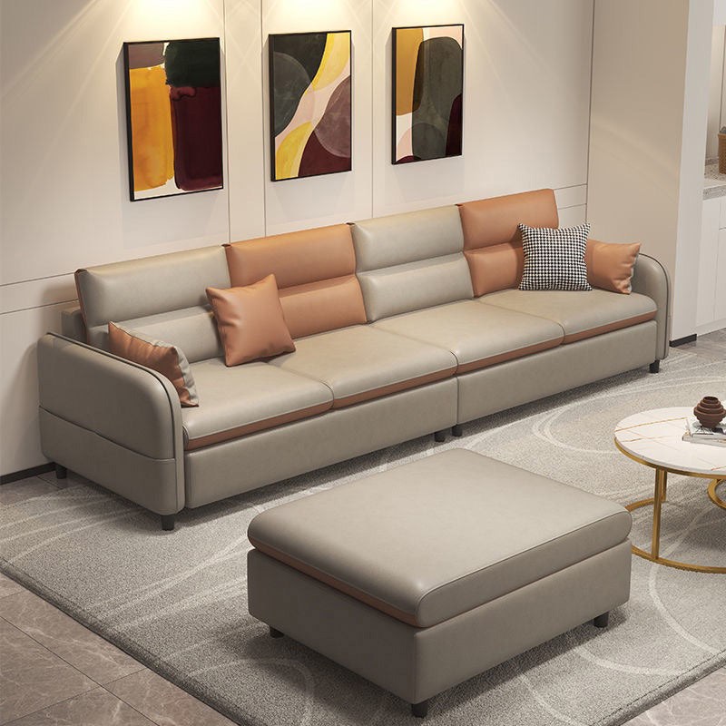 Fabric Straight Arm Sofa 102.36"D x 68.9"W x 29.53"H Cushion Back Sectionals with Storage