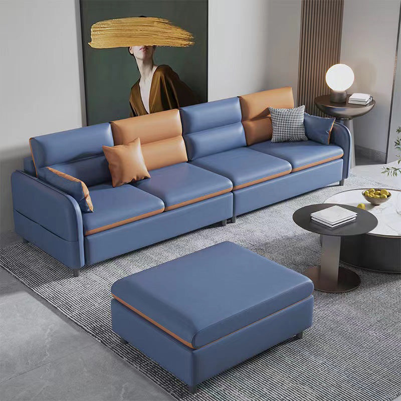 Fabric Straight Arm Sofa 102.36"D x 68.9"W x 29.53"H Cushion Back Sectionals with Storage