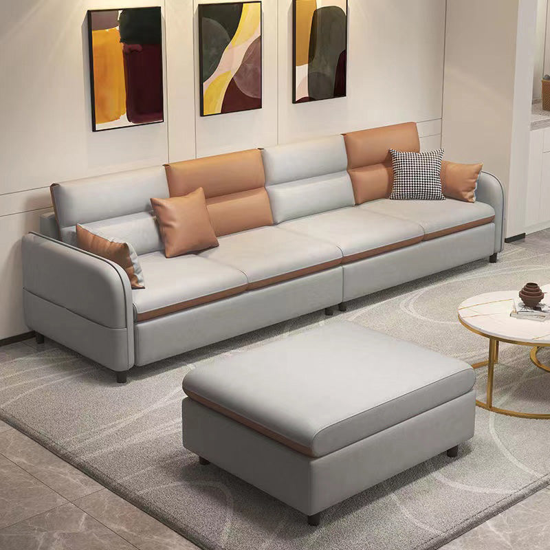 Fabric Straight Arm Sofa 102.36"D x 68.9"W x 29.53"H Cushion Back Sectionals with Storage