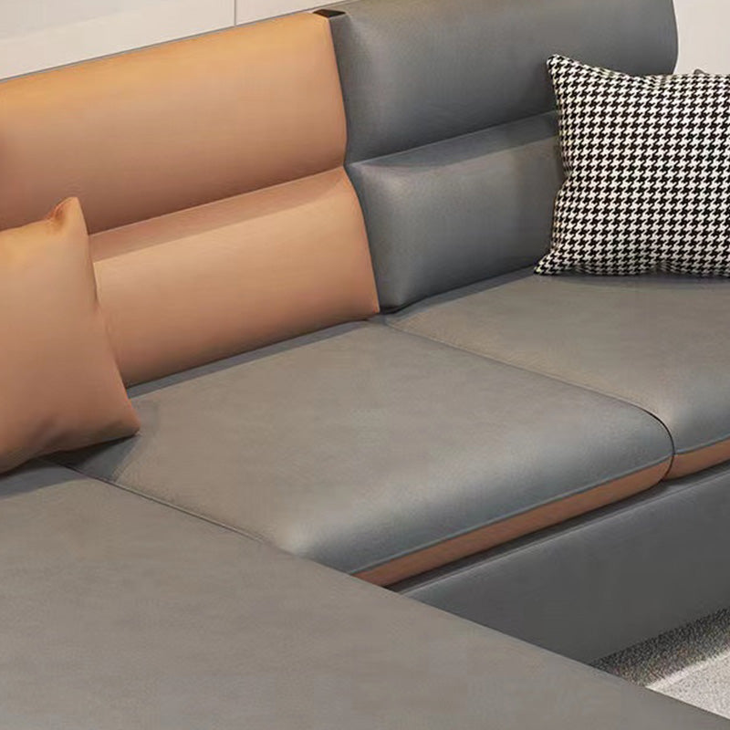 Fabric Straight Arm Sofa 102.36"D x 68.9"W x 29.53"H Cushion Back Sectionals with Storage