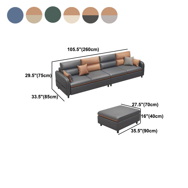 Fabric Straight Arm Sofa 102.36"D x 68.9"W x 29.53"H Cushion Back Sectionals with Storage