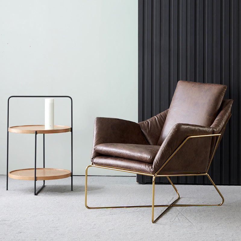 Arm Chair 27.55" L x 27.55" W x 29.52" H Cross Accent Armchair with Loose Back