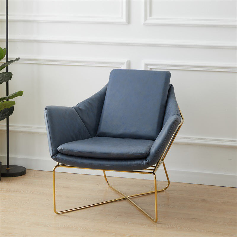 Arm Chair 27.55" L x 27.55" W x 29.52" H Cross Accent Armchair with Loose Back