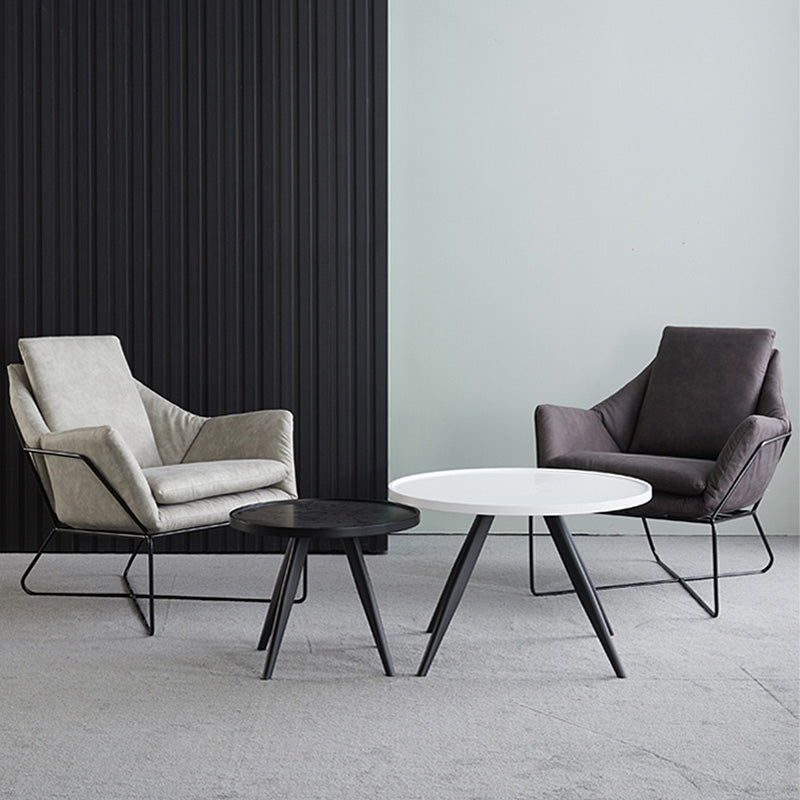 Arm Chair 27.55" L x 27.55" W x 29.52" H Cross Accent Armchair with Loose Back