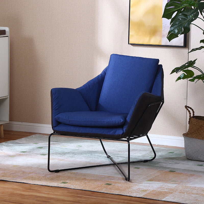 Arm Chair 27.55" L x 27.55" W x 29.52" H Cross Accent Armchair with Loose Back