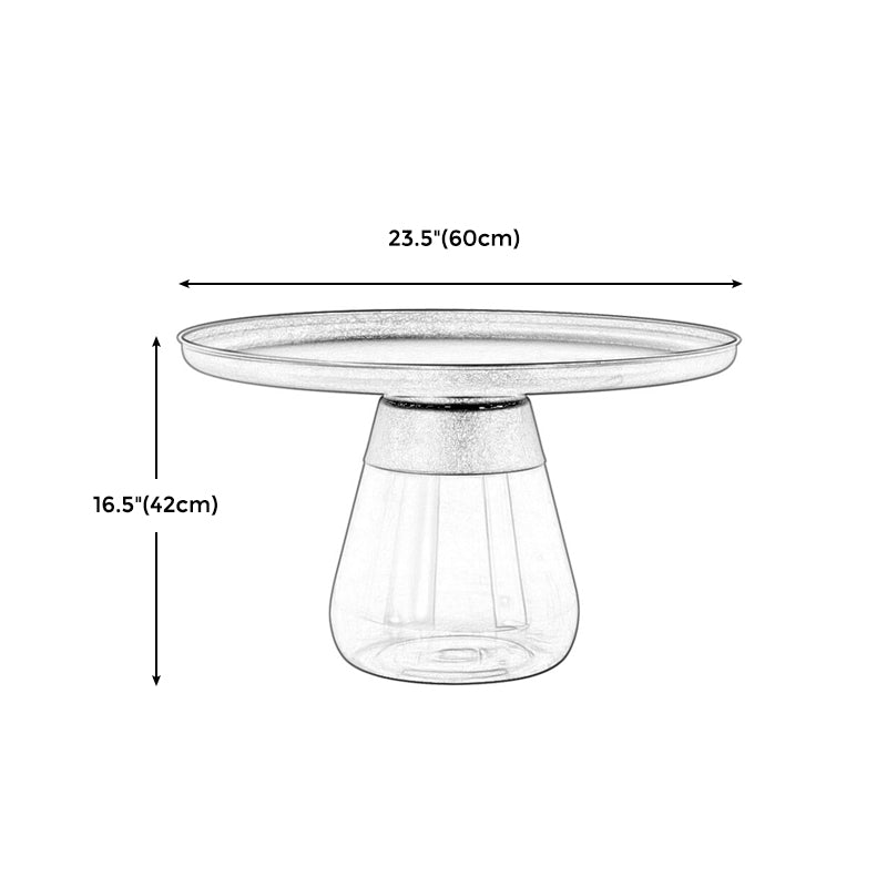 Modern Style Black/gold Metal Countertop Glass Base Green/grey Round Side Table