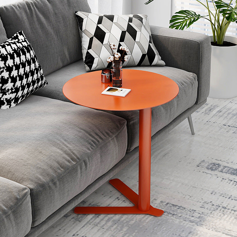 Round Metal Side Table 18"L X 18"W X 22"H Metal Pedestal Side End Snack Table