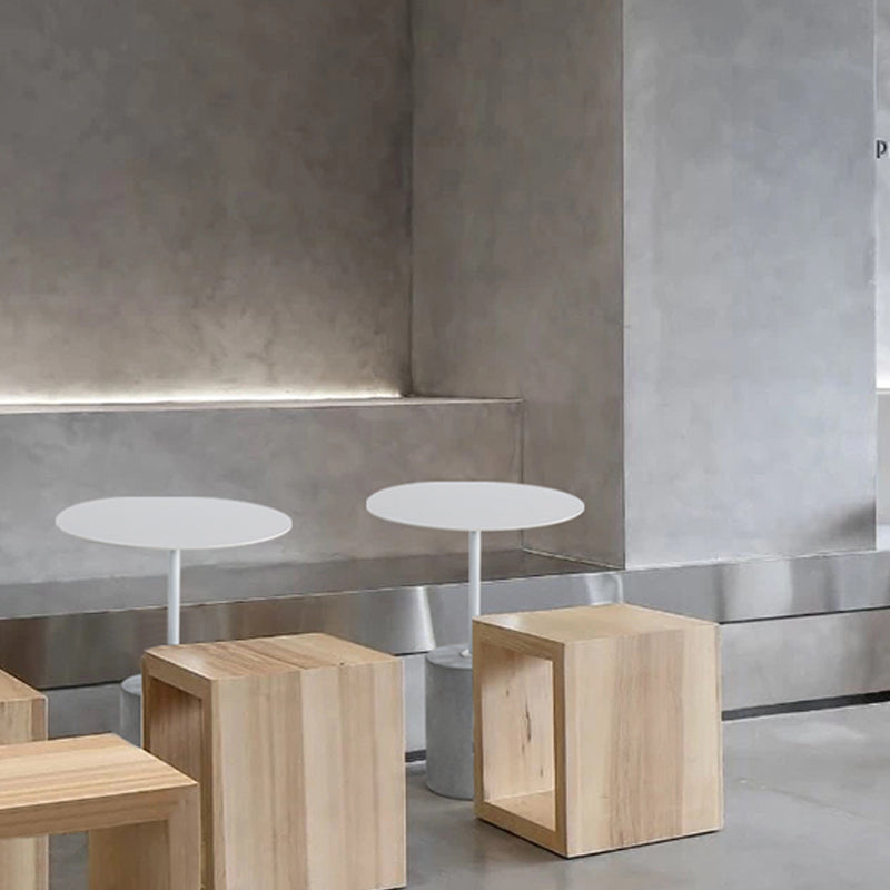 Round Metal Top Pedestal Side Table Pedestal End Table for Living Room