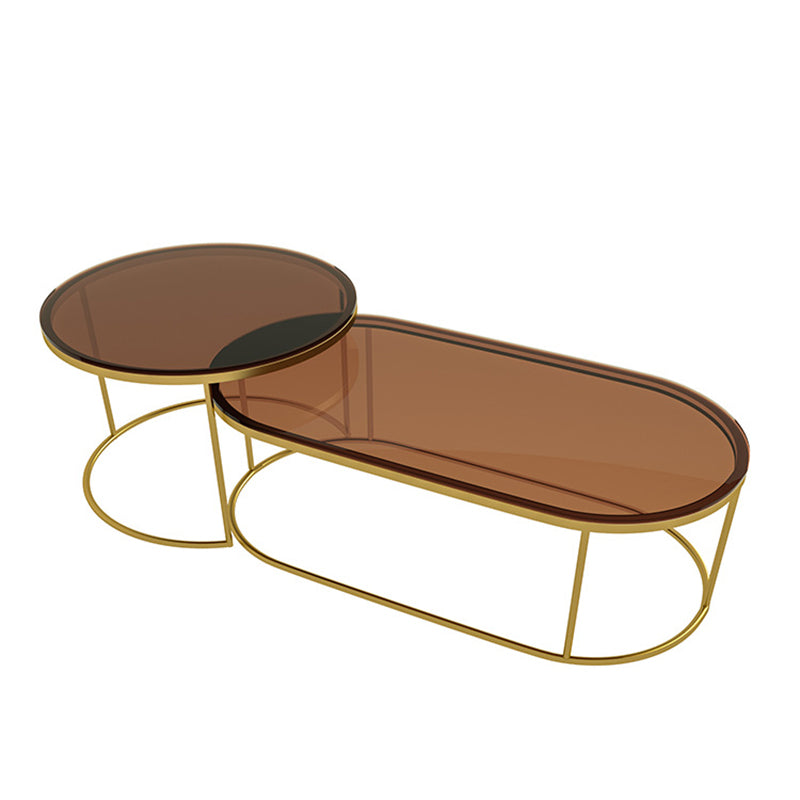 Frame Base 2 Nesting Coffee Table Modern Glass Coffee Table Set