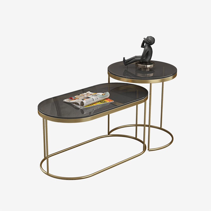 Frame Base 2 Nesting Coffee Table Modern Glass Coffee Table Set