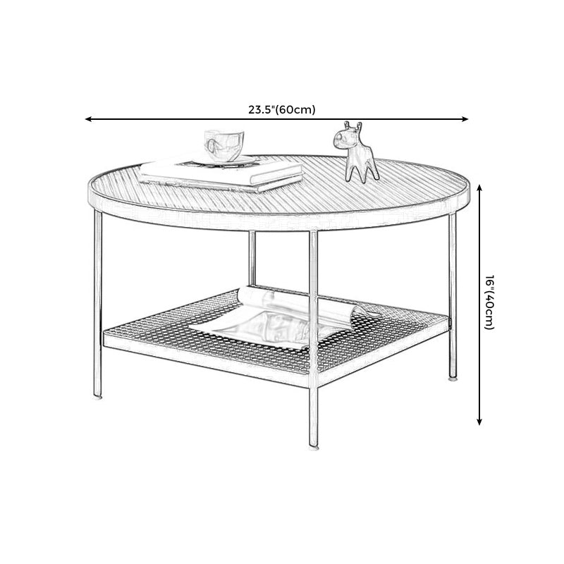 Four Legs Glass Coffee Table Shelf Included Geometric Single Cocktail Table