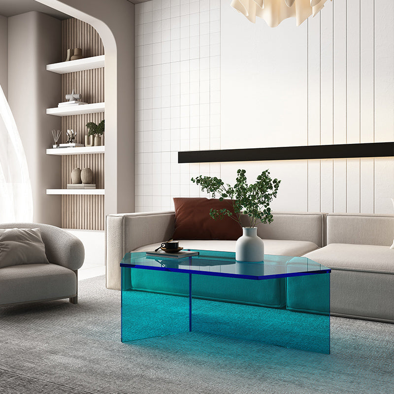 Acrylic Clear Coffee Table Modern Cocktail Table for Living Room