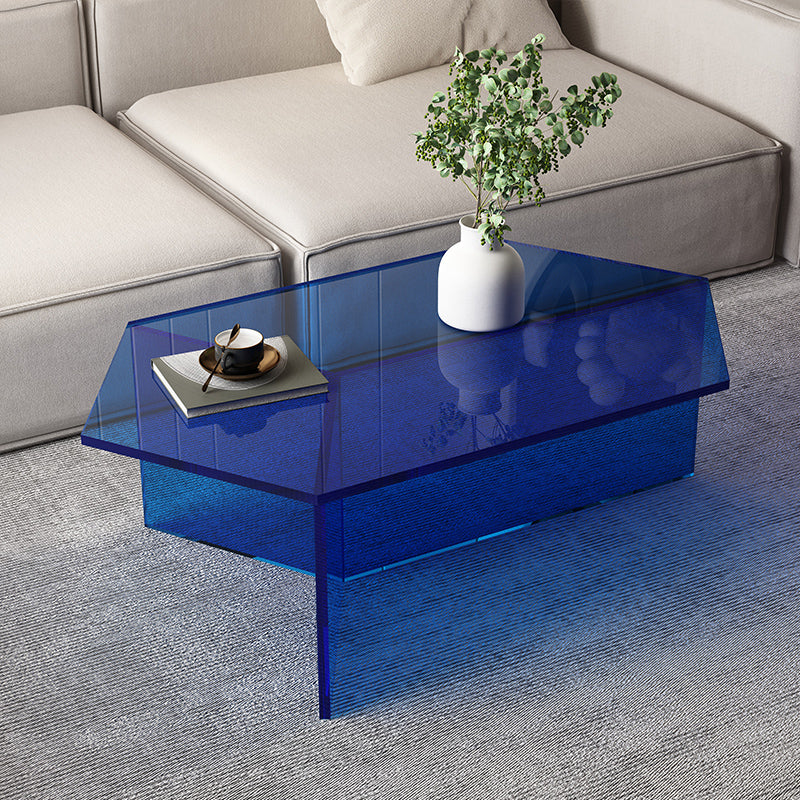 Acrylic Clear Coffee Table Modern Cocktail Table for Living Room
