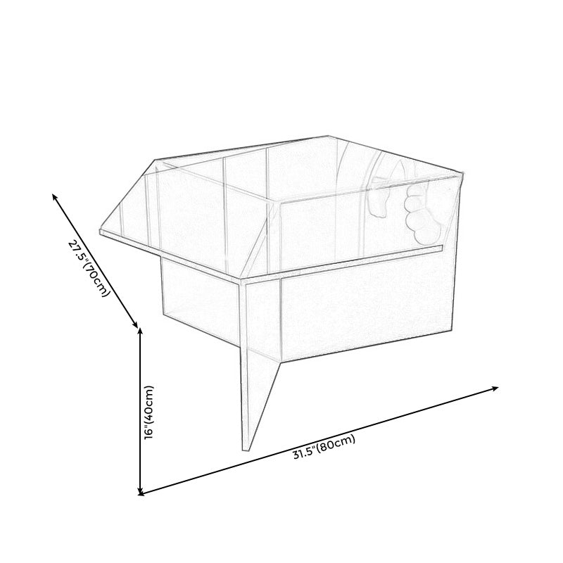 Acrylic Clear Coffee Table Modern Cocktail Table for Living Room