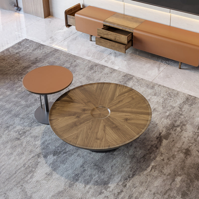 Modern Round Slate 4 Legs Coffee Table Marble Champagne Cocktail Table