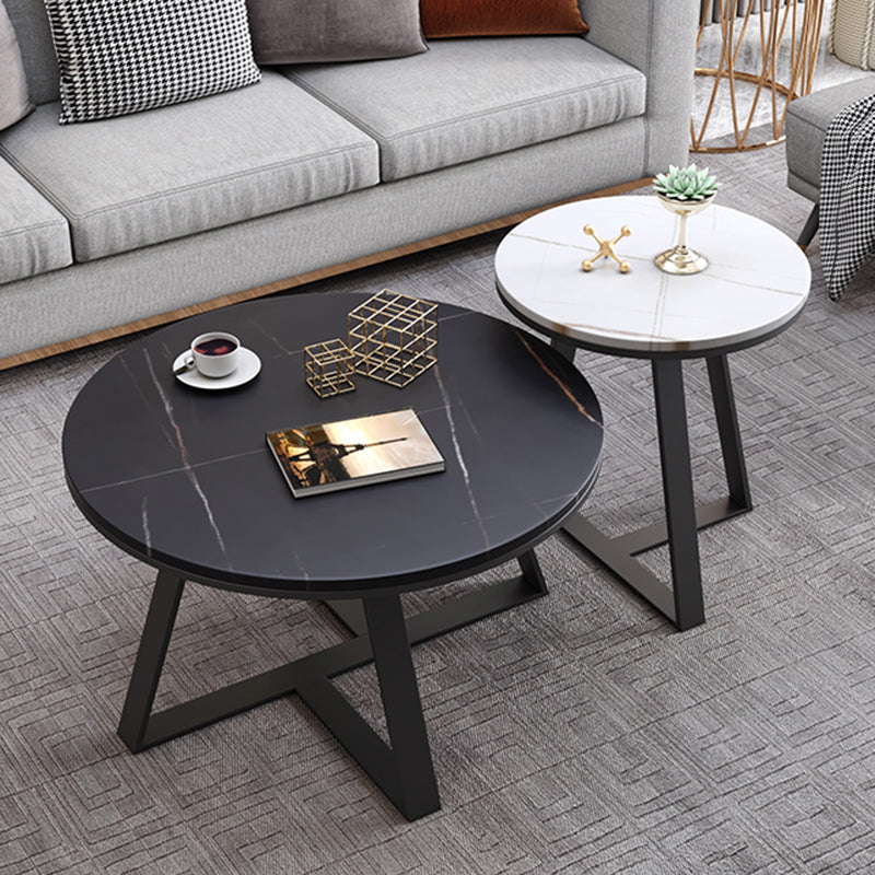Modern Style Solid Rock SLATE Top White Gold/white/black Gold Oval Coffee Table