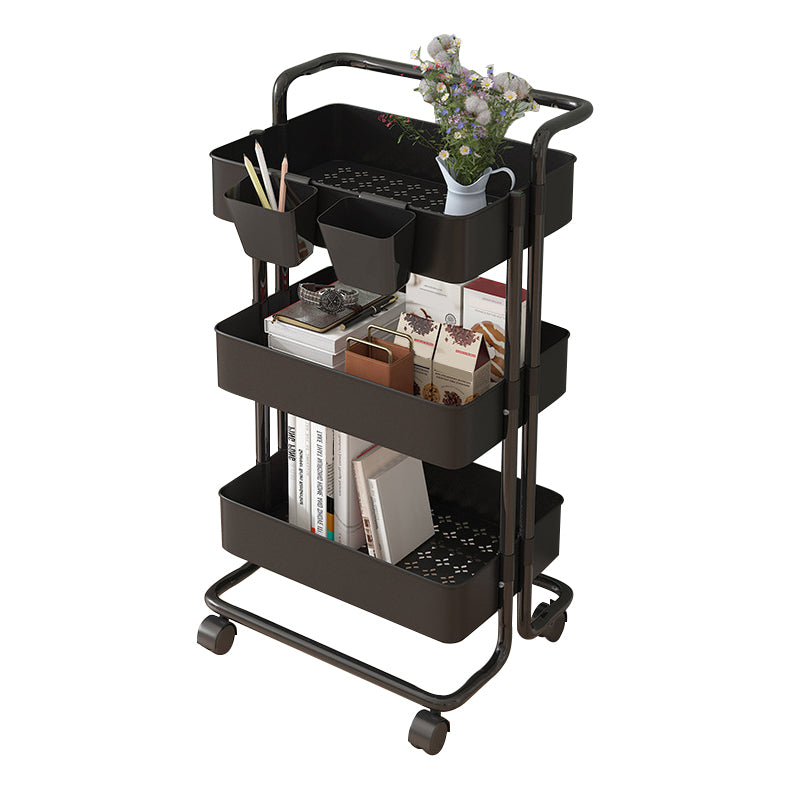 14.57"W Bookshelf Scandinavian Style Bookcase for Home and Office with Casters