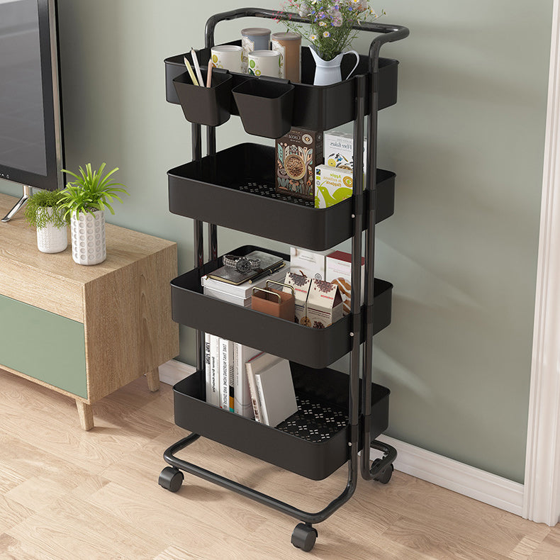 14.57"W Bookshelf Scandinavian Style Bookcase for Home and Office with Casters