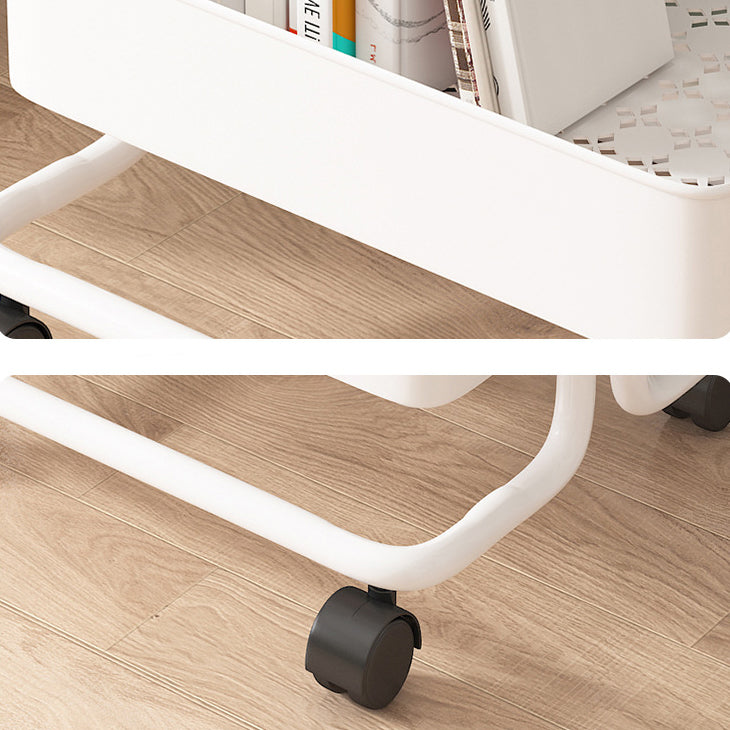 14.57"W Bookshelf Scandinavian Style Bookcase for Home and Office with Casters