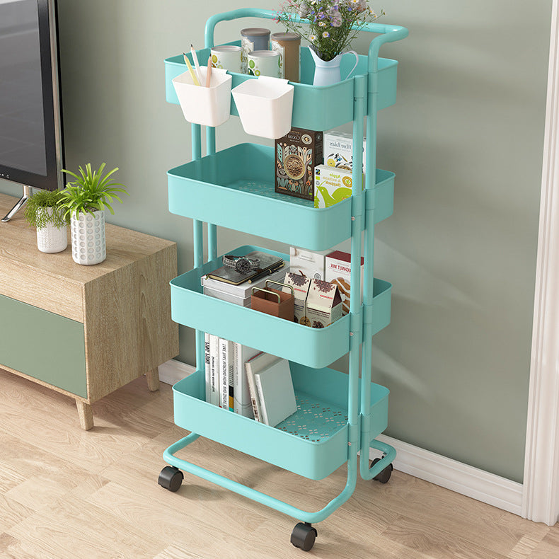 14.57"W Bookshelf Scandinavian Style Bookcase for Home and Office with Casters