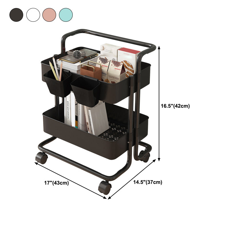 14.57"W Bookshelf Scandinavian Style Bookcase for Home and Office with Casters