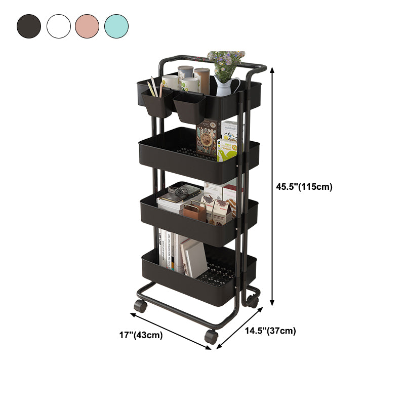 14.57"W Bookshelf Scandinavian Style Bookcase for Home and Office with Casters