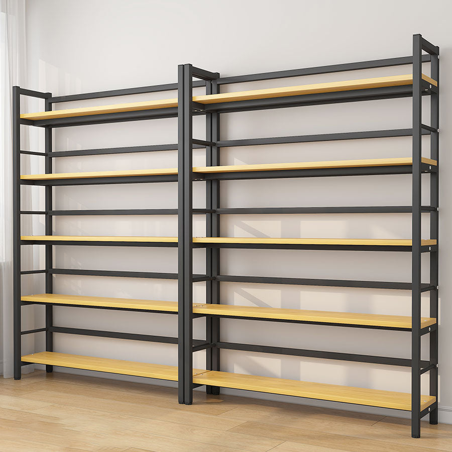 Modern Style Bookshelf Black Metal Frame Bookcase for Office