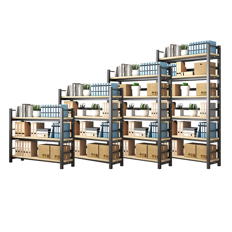 Modern Style Bookshelf Black Metal Frame Bookcase for Office