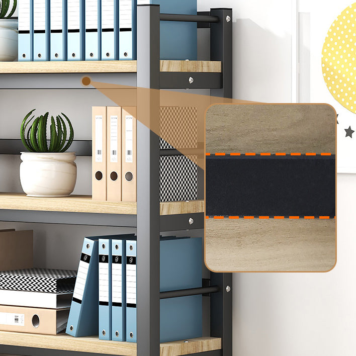 Modern Style Bookshelf Black Metal Frame Bookcase for Office