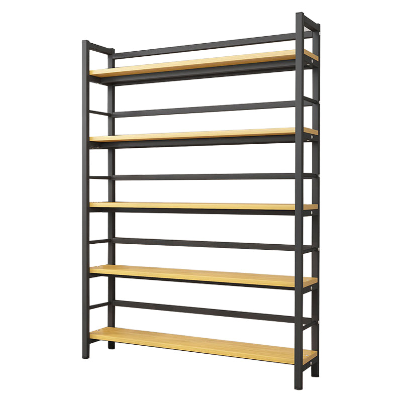 Modern Style Bookshelf Black Metal Frame Bookcase for Office
