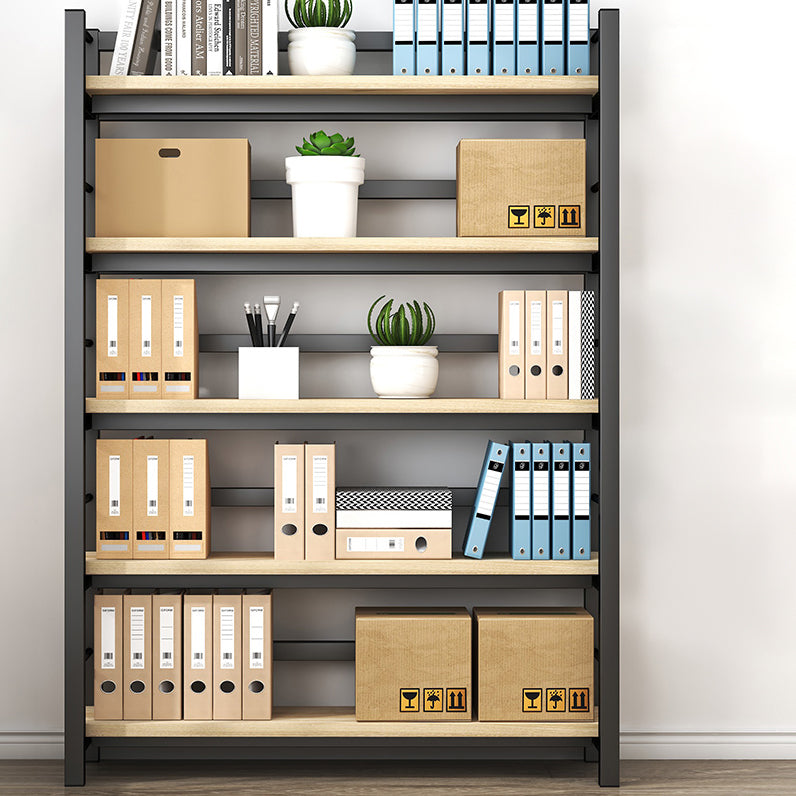 Modern Style Bookshelf Black Metal Frame Bookcase for Office