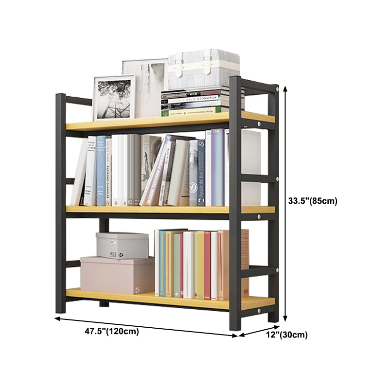 Modern Style Bookshelf Black Metal Frame Bookcase for Office