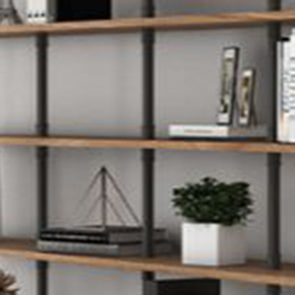 9.84"W Bookshelf Industrial Style Wall Mounted Bookcase for Home and Office