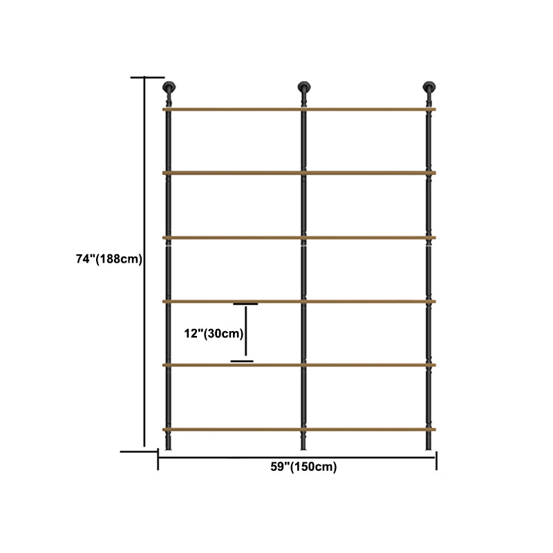 9.84"W Bookshelf Industrial Style Wall Mounted Bookcase for Home and Office