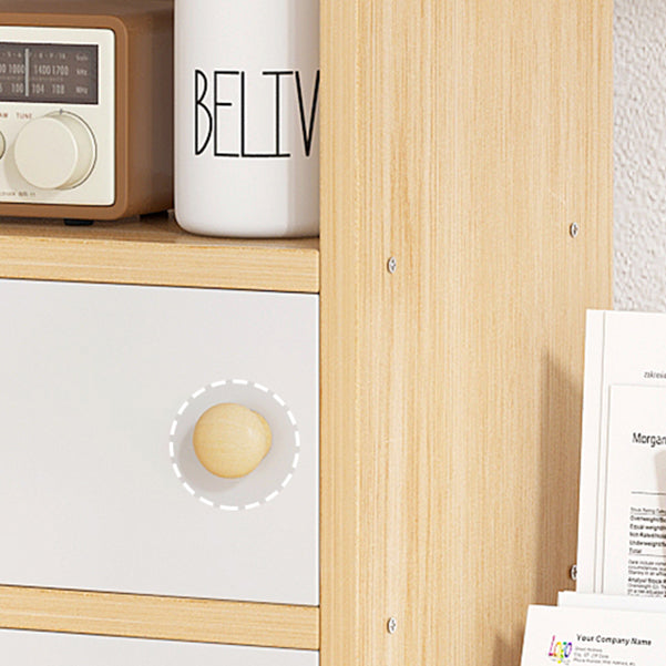 Modern Style Bookshelf Open Back Wood Bookcase for Home Office