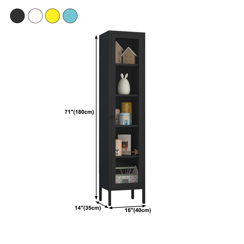 70.87"H Bookshelf Scandinavian Bookcase for Home Office with Door