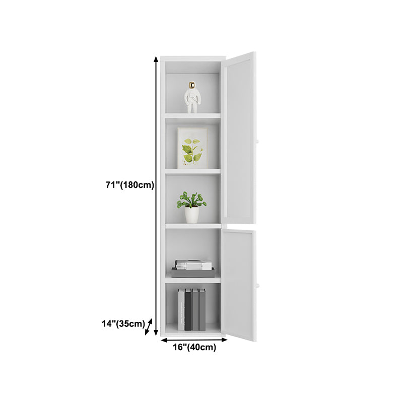 70.87"H Bookshelf Scandinavian Bookcase for Home Office with Door