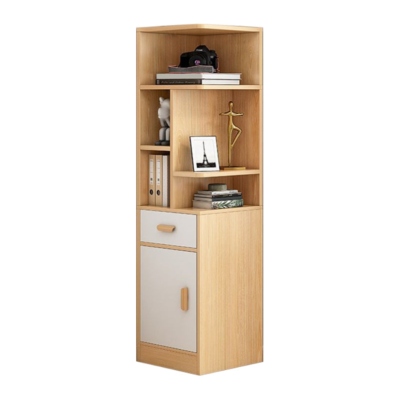 Engineered Wood Shelf Bookcase Scandinavian Corner Bookcase for Study Room